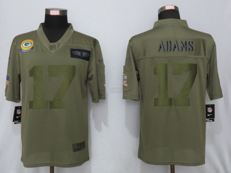 Men Green Bay Packers #17 Adams Nike Camo 2019 Salute to Service Limited NFL Jerseys